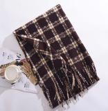 Retro plaid Japanese and Korean atmosphere plaid scarf women's plaid series contrasting color warm shawl student scarf