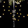 Christmas Tree Crystal Decoration Iridescent Clear Acrylic Snowflake Hanging Ornaments with Drop Pendants for Xmas Tree Winter Party Decoration