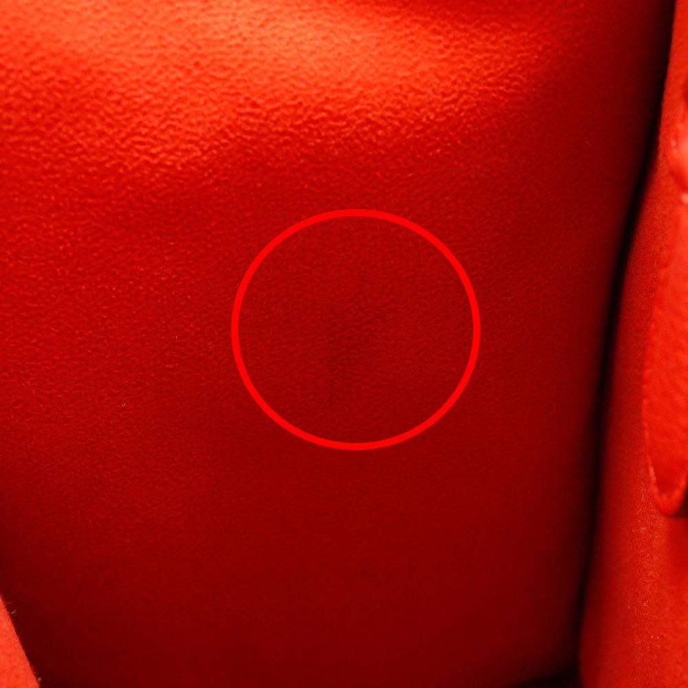 Celine Luggage Handbag Micro Shopper Red/Orange Leather Women Used