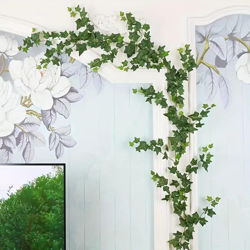 Creeper Fake Flower Decoration Green Leaf Vine Fake Leaf Eucalyptus Plastic Flower Vine Pipe Decoration Leaf