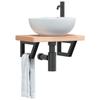 VidaXL Wall-mounted Washbasin Shelf Steel and Solid Beech Wood, Floating Washbasin Shelf, Washbasin Shelf To Place 3302327