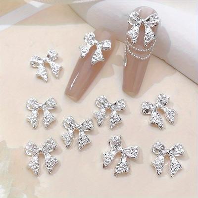 50 Stück Schleife Nailart Charms, Niedliche Strass Nageldekorationen für Frauen und Mädchen, Nagelzubehör-Set