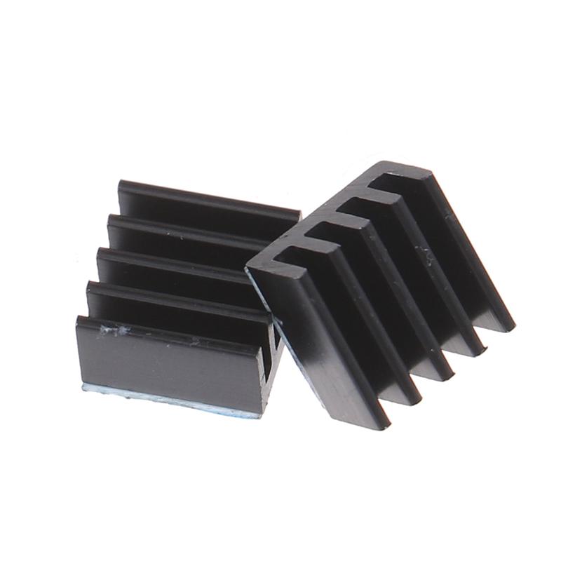 10Pcs  8.8X8.8X5Mm Black Aluminum Heatsink Cooling Radiator With Thermal Pad