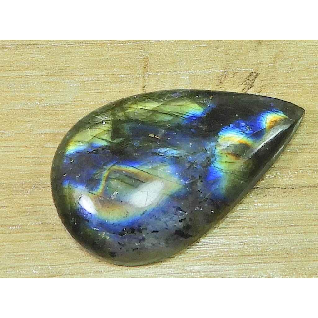 28X44X7MM Natural Labradorite Pear Crystal Cabochon Loose Gemstone 68Cts. SK-3321