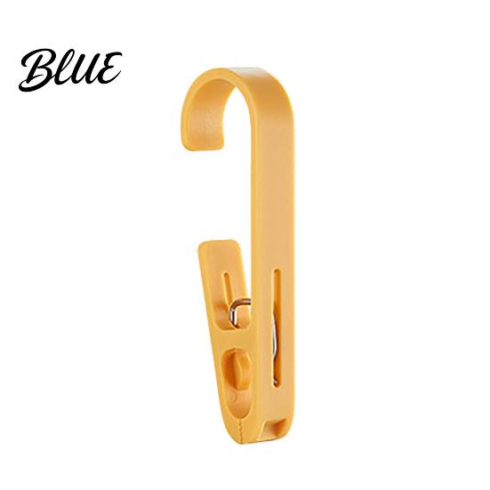 Portable Clothes Drying Clips Laundry Hook with Clip, Non-Drilling ABS Closet Organizer, Multi Purpose Durable Wall Hooks for Renters Anti-slip