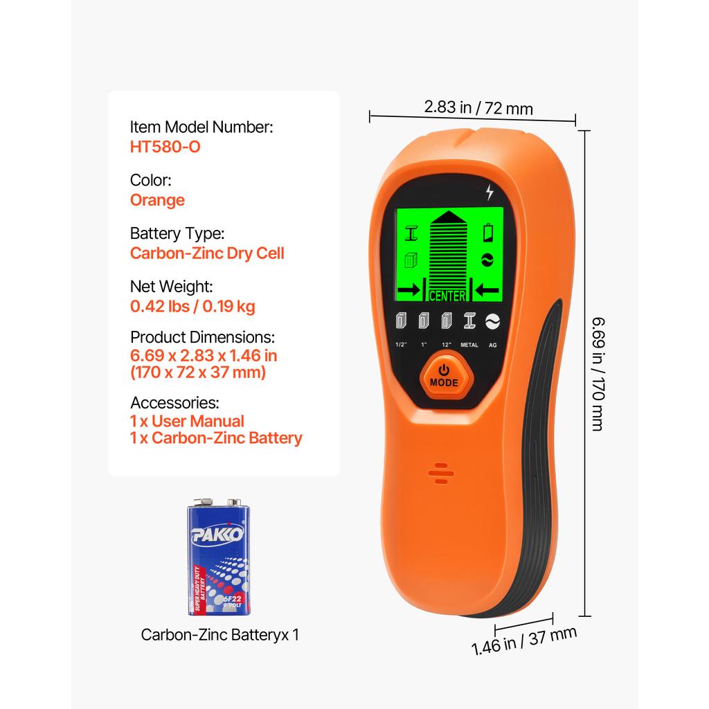 SucceBuy Stud Finder Wall Scanner 5 in1 Electronic Wall Stud Detector with Smart Sensor for the Center and Edge of Metal AC Wire