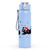 1PC Four Santa Black Cat Cartoon 750ml Color Plastic Sports Water Bottle Leakproof Flip Straw Lid Suitable for Sports Office Home Use