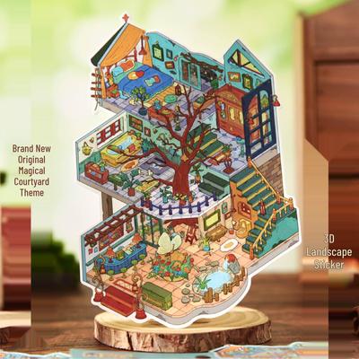 Sig. Adesivi Scenici per Casa in Miniatura 3D in Carta: Caleidoscopio Creativo per Diari e Collage per Bambini