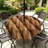 Outdoor Round Tablecloth With Umbrella Hole Waterproof Oil-Resistant Patio Dining Cover Deck Garden Terrace