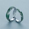 Neue Mode Grüne Blätter Partnerringe Für Frauen Männer Liebhaber Ewige Liebe Silberfarbe Offener Ring Braut Verlobung Hochzeit Schmuck