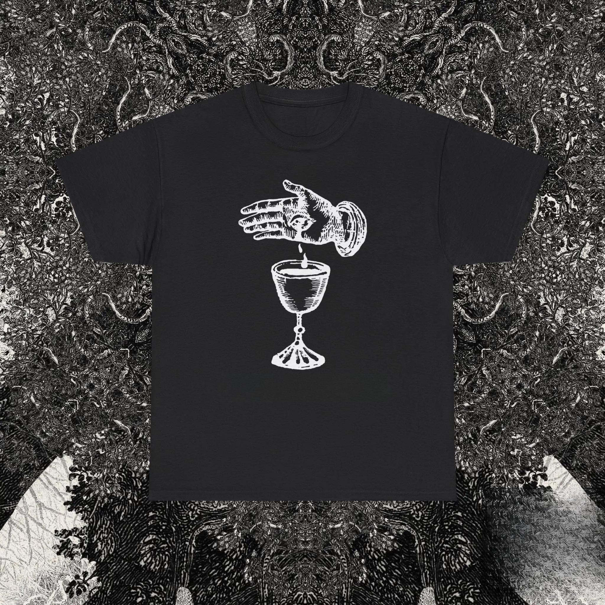 

Solve et Coagula Shirt Occult Chalice Hand Symbol Tee | Hermetic Alchemy Tee Esoteric Chaos Magick Goth Clothing | Light Design 4XL