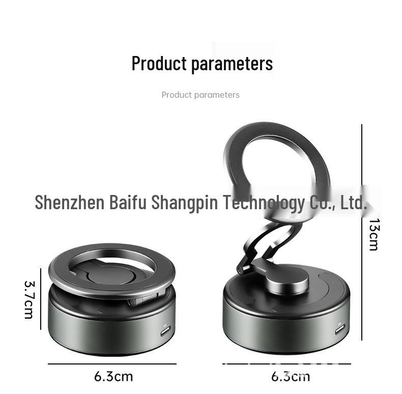 Foldable Rotatable Car Vacuum Mount & Magnetic Phone Holder