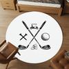 1pc golf club golf ball Round Chair mat Area Rug - Non-Slip, Floor Mat for Office, Bedroom, and Indoor Decor c1118149