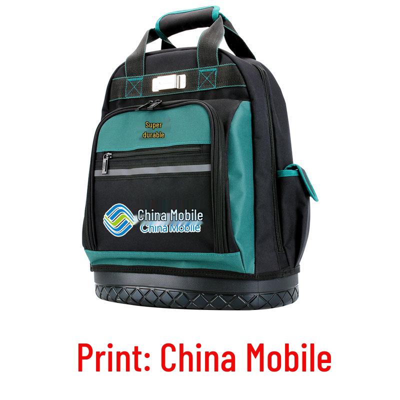 Multifunctional Double Shoulder Tool Backpack, Wear-Resistant Canvas, Large Capacity, Portable Electrician's Repair Bag