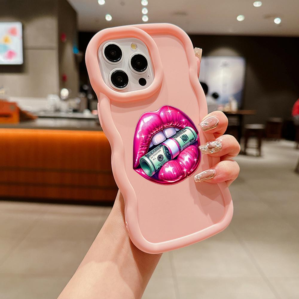 LZ18 Lips kiss Wave Silicone Phone Cases for Samsung A15 S23 FE S24 Ultra A34 A54 A14 A55 Motorola G32 OnePlus Soft Cover