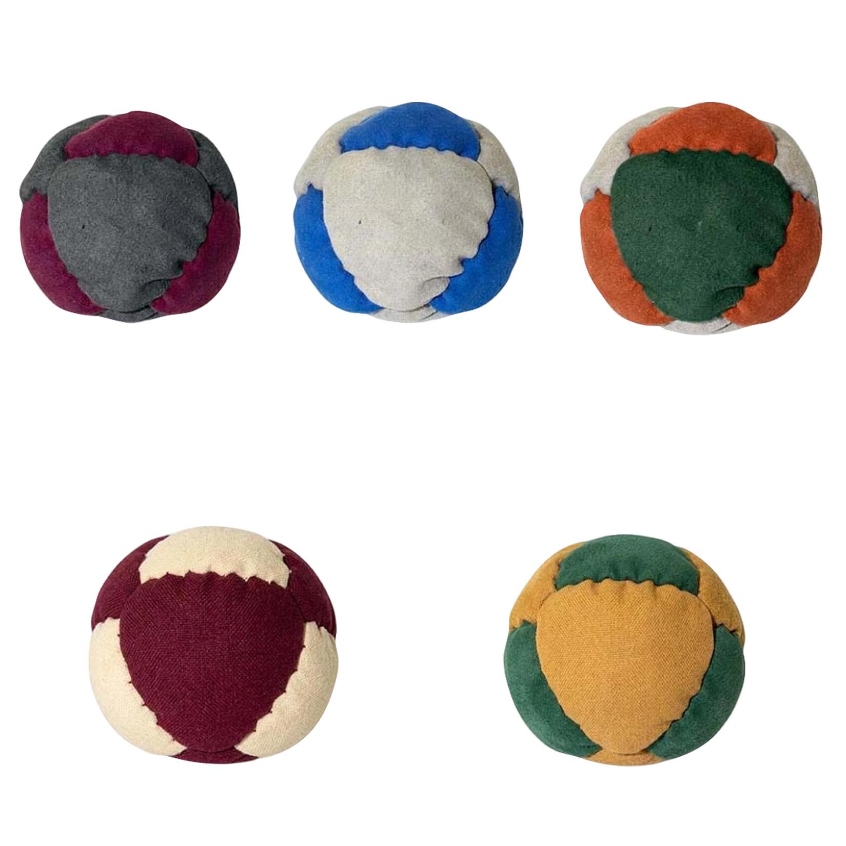 5pc Set Durable Fabric Bean Bags Soft Filled Balls for Toss Catch Juggling Indoor Outdoor Game Training One Size