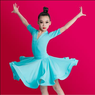 Girls Latin Dance Dress Children Ballroom Dance Dresses Kid Salsa Rumba Cha Cha Samba Tango Top Skirt Stage Performance Clothing