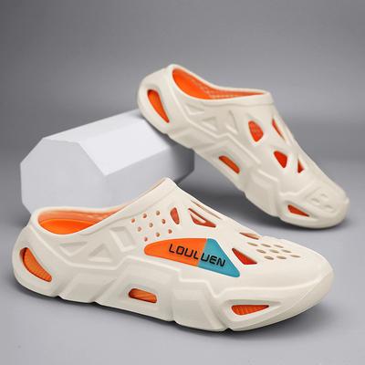 Καλοκαιρινά νέα παπούτσια με τρύπες ανδρικά πλατφόρμα παπούτσια κήπου φορέστε αντιολισθητικά μισά παντόφλες ανδρικά casual σανδάλια παραλίας