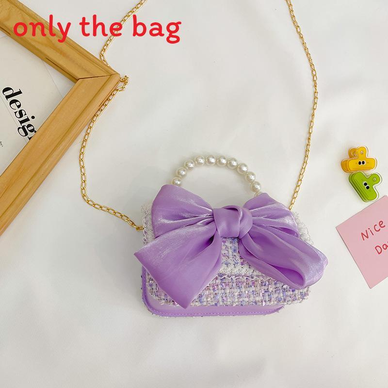 Borsa da ragazza elegante in cotone con decorazioni di perle artificiali per l'uso quotidiano