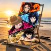 Demon Slayer Print Beach Towel Design, Soft, Lightweight. for Home Bathroom, Spa, Pool, Yoga, Surfing, Camping, Gift for Family, Friend