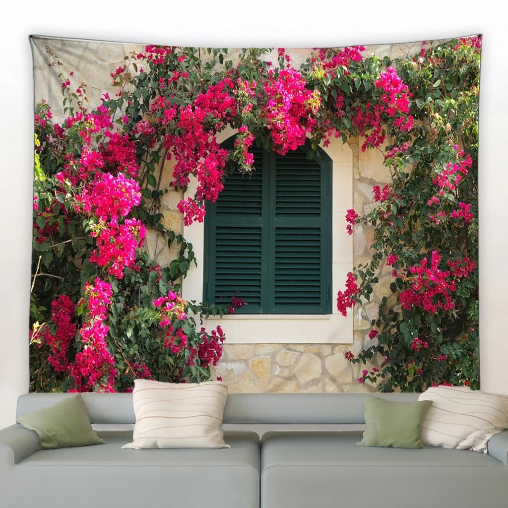 European Garden Scenery Flowers Tapestry Bedroom Living Room Tapestry Home Wall Decoration Tapestry