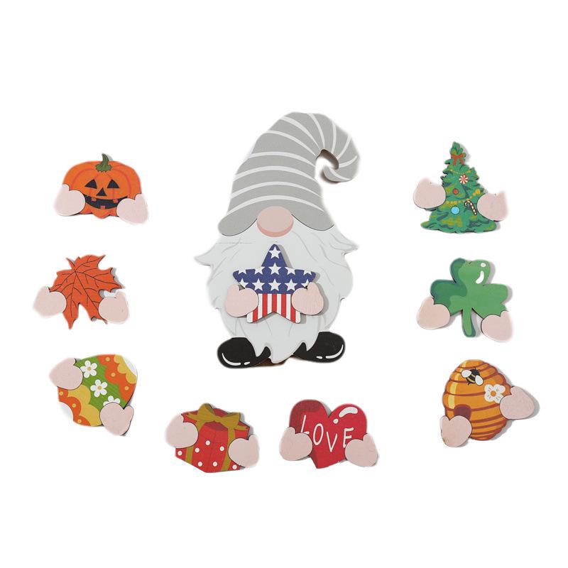Creative Holiday Wooden Tabletop Ornament: Christmas, Independence Day, Harvest, and Bee Festival Decoration