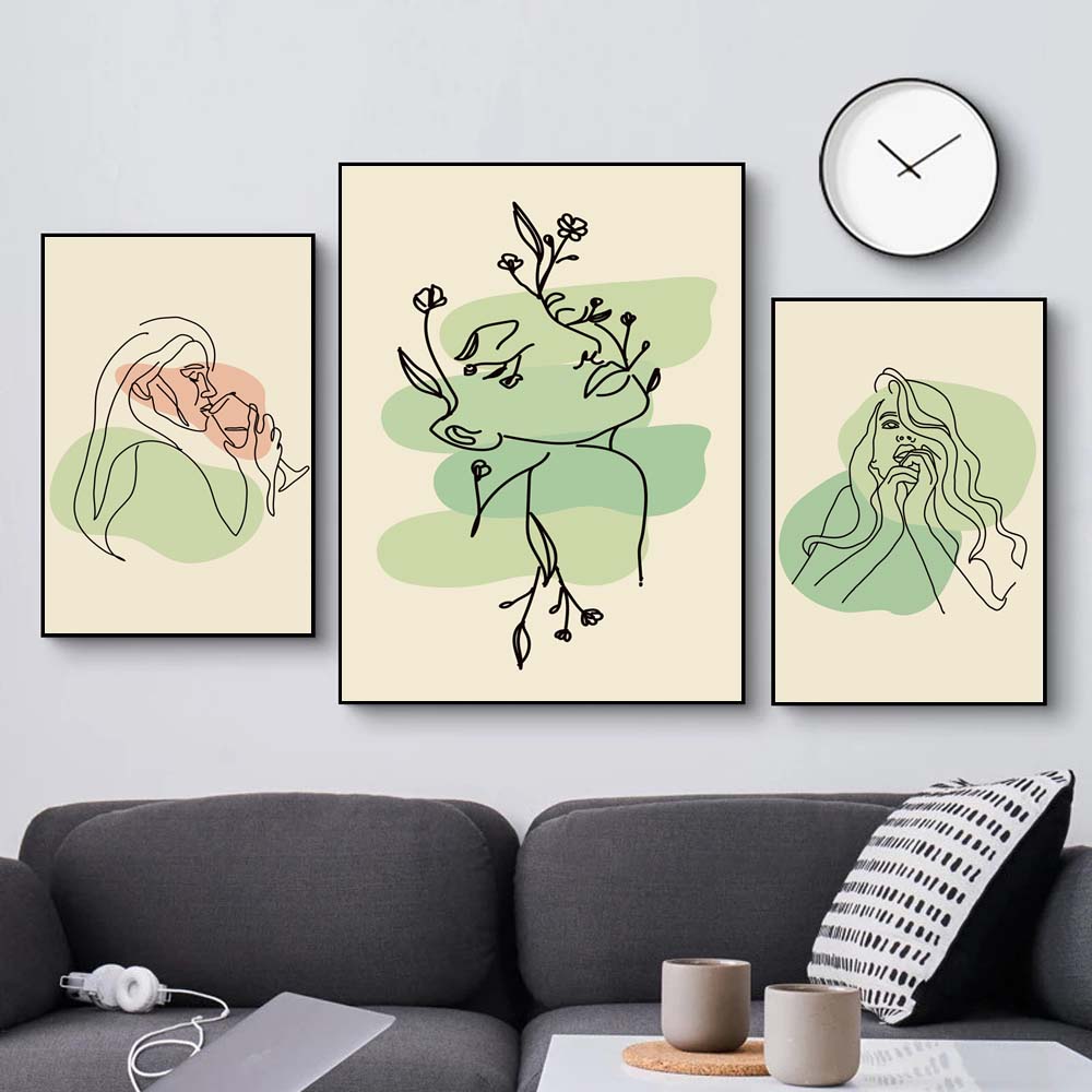 Nordic Abstract Art Figure Canvas Painting Minimalist Lines Matisse Poster Office Living Room Bedroom Home Decoration Mural No Frame