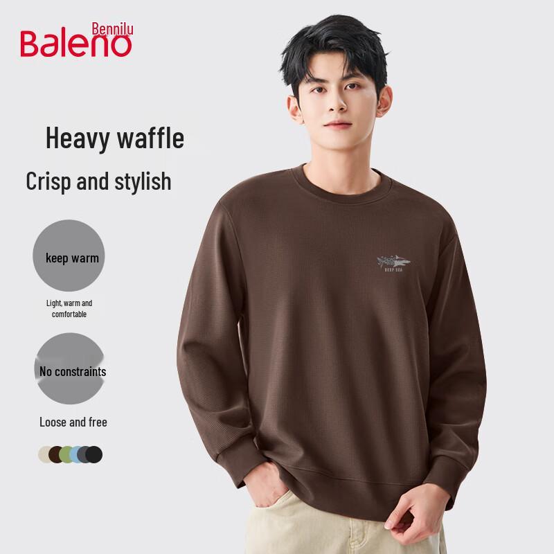 

Baleno Men s Waffle Knit Breathable Crewneck Sweatshirt 5XL