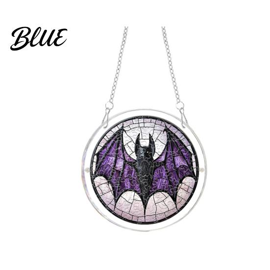 Acrylic Block Suncatcher Halloween Scary Bat Pumpkin Jigsaw Puzzle Suncatcher Stained Glass Style