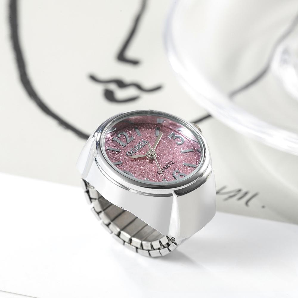 Paar Fingeruhr Ring Vintage Punk Elastisches Legierungsband Herren Damen Schmuck Uhr Römische Ziffern Zifferblatt 28 Stile Mini Quarzuhren