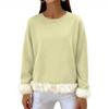 Women's Casual Round Neck Long Sleeve Sweatshirt Solid Color Sweatshirt