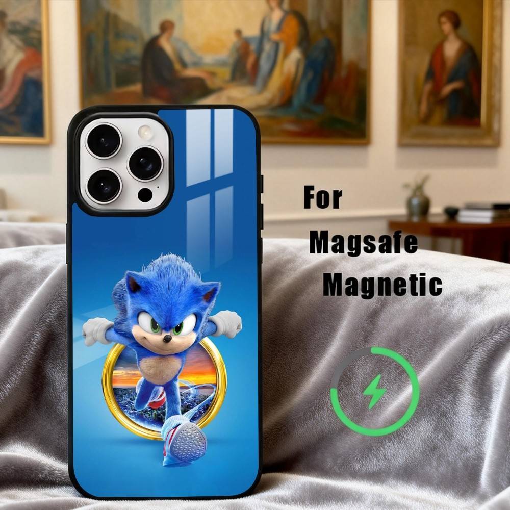 

S-Sonic-C The H-Hedgehog-G Game Phone Case For iPhone17,16,15,14,13,12,11 Plus,For Magnetic Wireless Charge Cover iPhone15