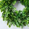 30cm Artificial Green Leaves Wreath Berry Garland Front Door Window Wall Decor