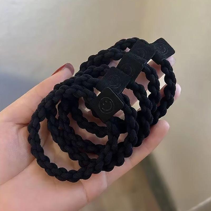 Elastico per Capelli a Scrunchie in Lussuosa Pelle Nera - Elastico Durevole per Capelli da Donna