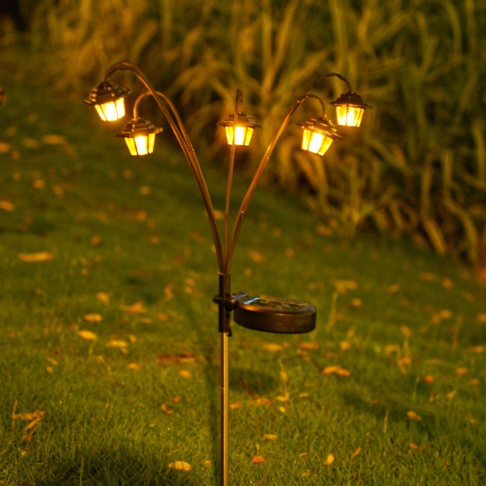 Solar-Powered Solar Decorative Light Hexagonal Design Street Lamp Light  Outdoor Decoration