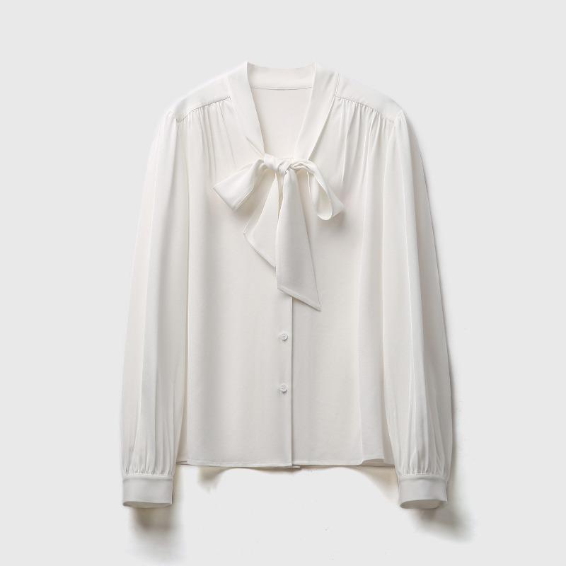 Acetátový satén Francouzská stuha Mašle Košile s dlouhým rukávem Dámská Podzim Prvotřídní Vkus Elegantní Blůza