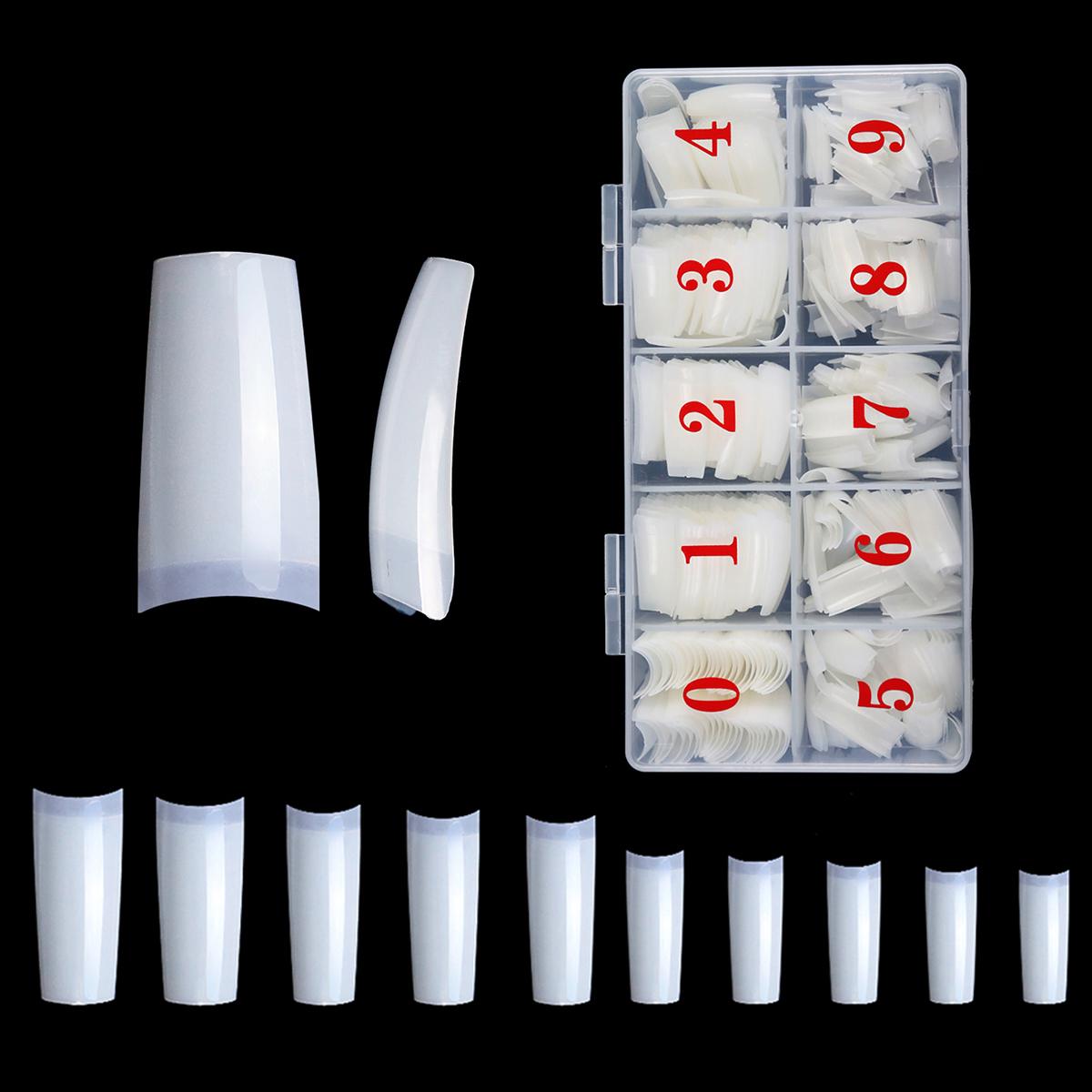 

500 шт. Французские типсы для ногтей Прозрачные Натуральные Накладные Половина Покрытия Накладные Акриловые Ногти Смешанный Размер Накладные Ногти DIY Маникюр Инструменты для Наращивания