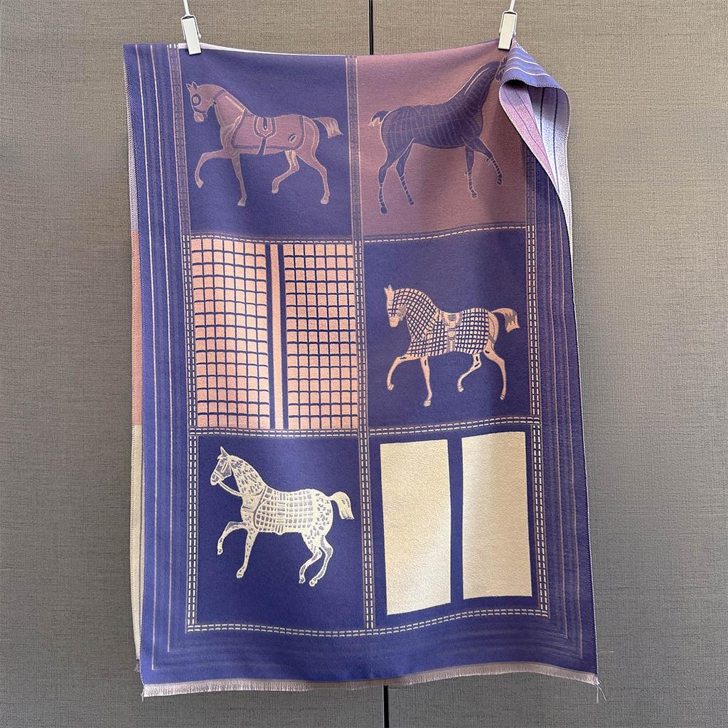 Women Cashmere Scarf New Autumn Winter Korean Thick Warm Scarves Horse Print Large Shawl Wrap Bufanda Poncho Echarpe Pashmina