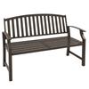 Two-Seater Simple Metal Bench - Brown