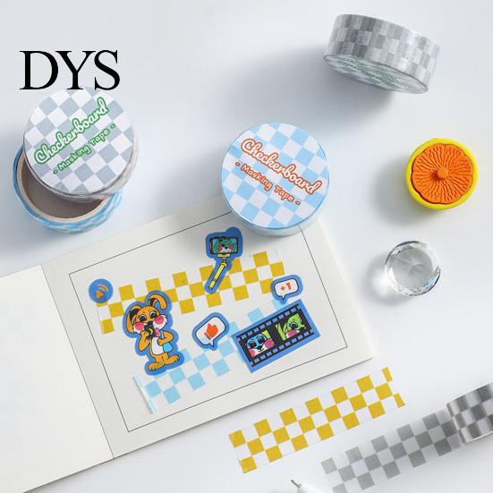 Farbiges Klebeband 1 Rolle Washi Klebehaftklarer Druck Abnehmbar DIY Lichtbeständig Scrapbooking Schachbrettmuster Papier für Kinder