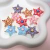 New Novelty 100Pcs/Lot Colorful Grid Flowers Flatback Resin Cabochons Cute Daisy Floral Slime Charms for Jewelry Making Supplier