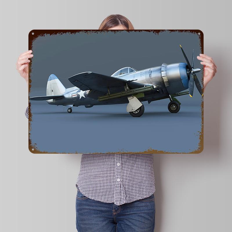 P Aircraft Tinplate Poster Customized Wall Art Retro Vintage Metal Signs for Fans Decoration Home Decor Accessories Wand Deko