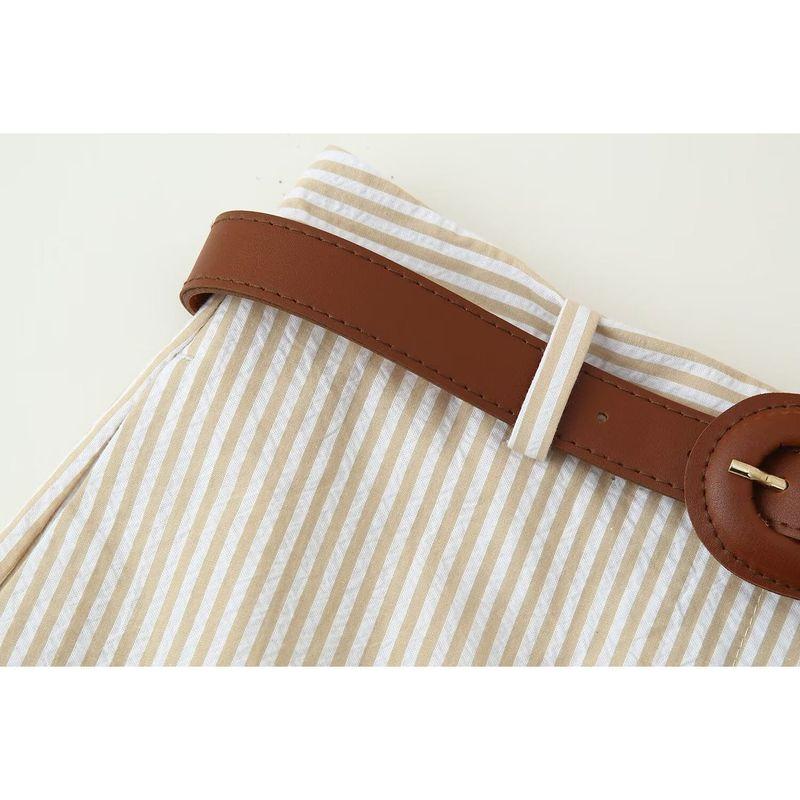 Kaslead New Arrival Women's Clothing Fashion Style Stripes Belt Lightly Mature Casual Culottes 1478110 104