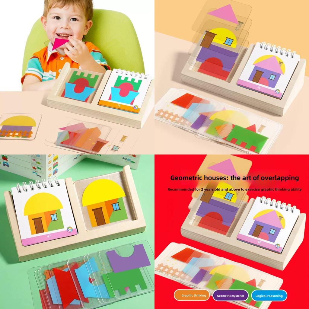 Wooden Educational Toy For Kids With Diy Geometric Shapes And Puzzle Play For Early Learning