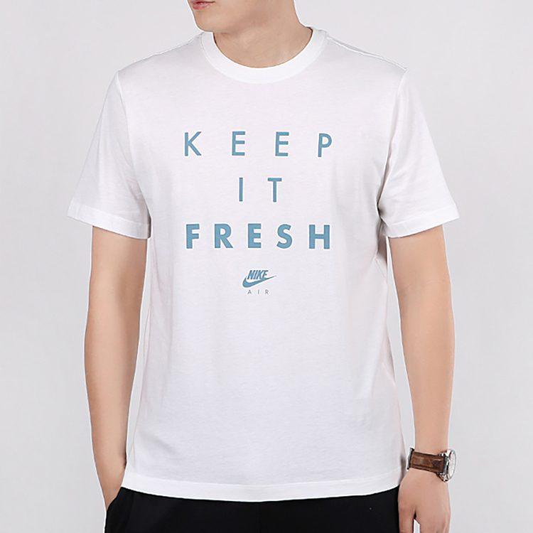 Nike T Shirts Men's Crew Neck Moderate Straight Fit CW4821-100