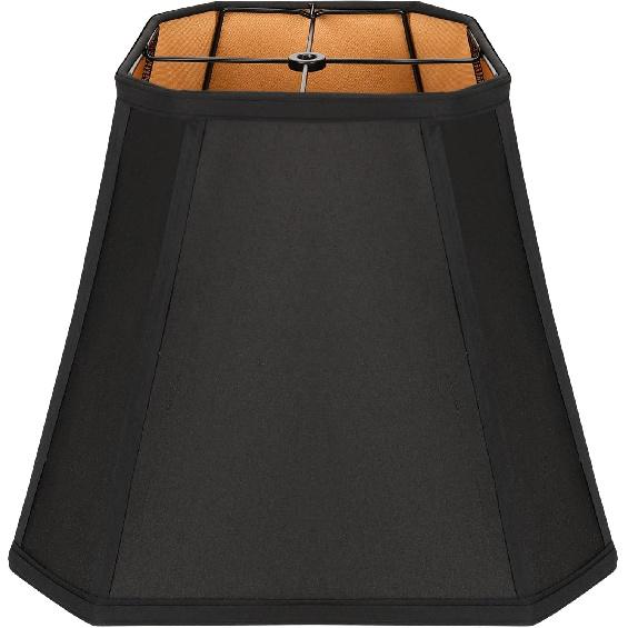 Square Cut Corner Lamp Shade, Medium Bell Lampshade 8" Top x 14" Bottom x 11" High, Black Replacement Lamp Shade for Table Lamps and Floor Lamps,