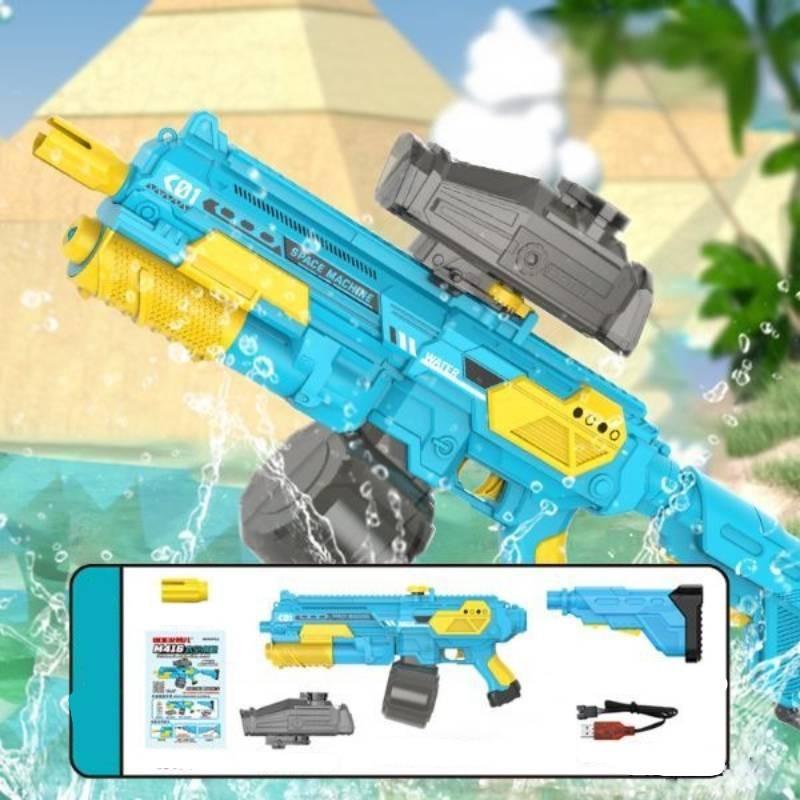 Large Capacity M416 Space Electric Water Gun With Self-absorbing Feature In Sky Blue