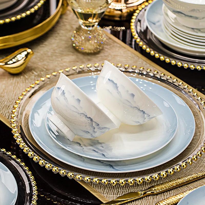 Jingdezhen Ink Style 38-Piece Bone China Dinnerware Set