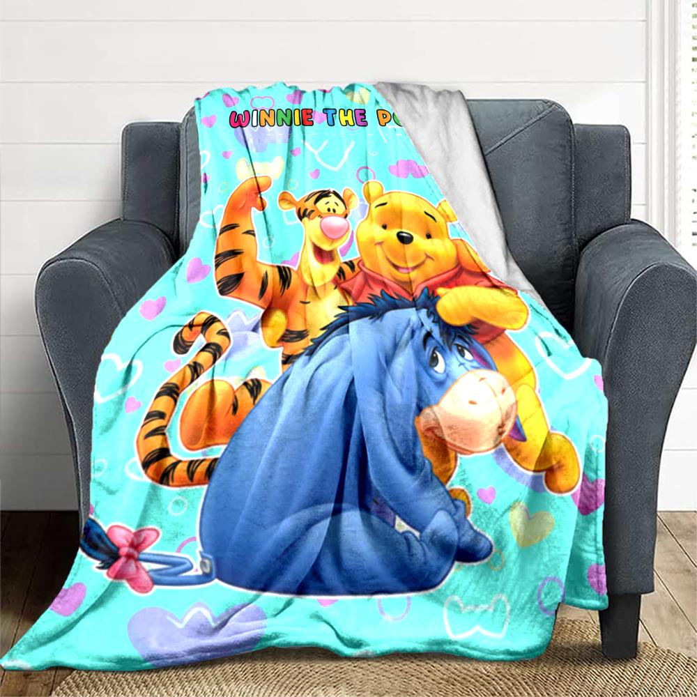 1Pc Winnie Pooh Adventure Blanket Soft And Comfortable Casual Warm Camping Travel Christmas Halloween Xmas Gift M924576