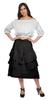 Moomaya Solid Cotton Skirts For Women Knee Length With Lace Belt Ruffle